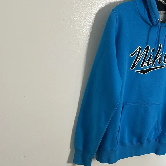 Nike Women’s Blue Retro Hooded Fleece Sweatshirt Size Large - Picture 3 of 11